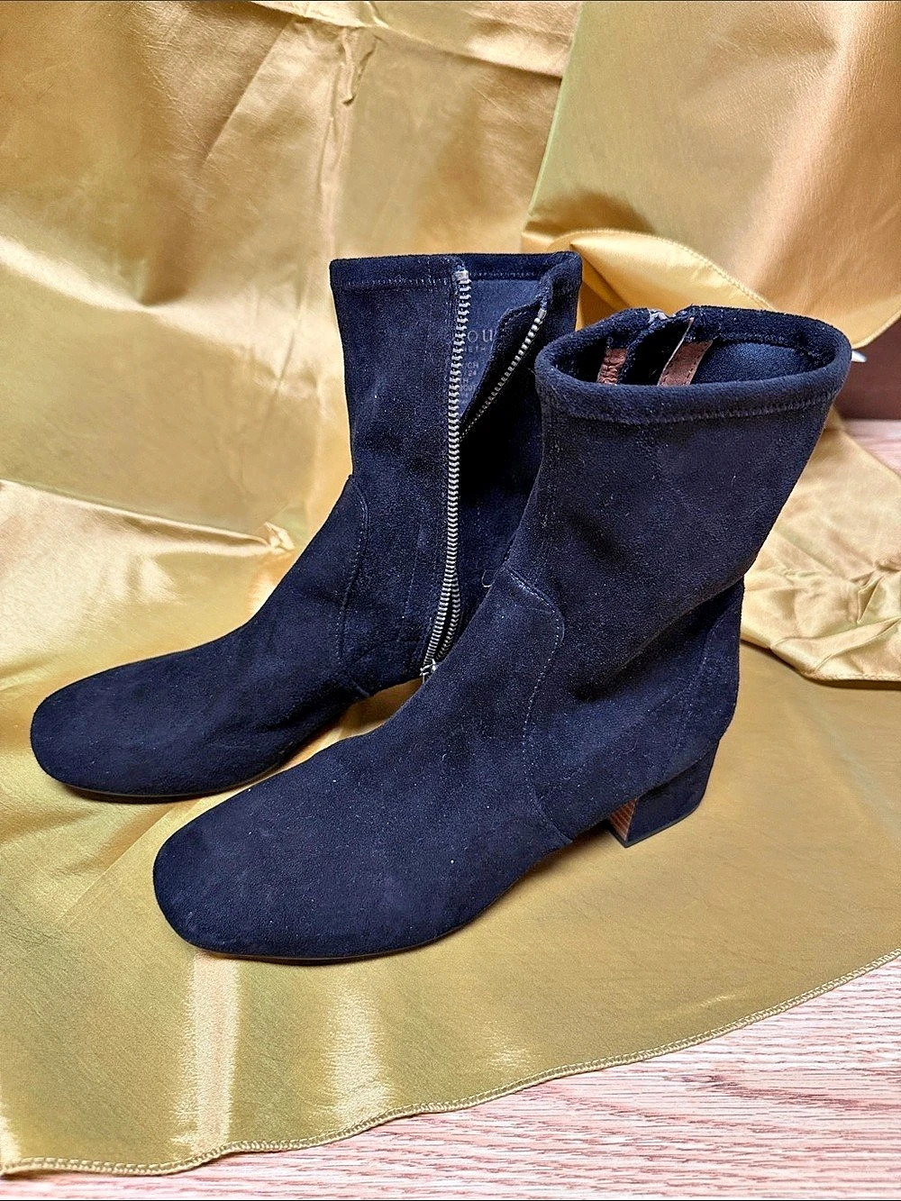 Gentle Souls Suede Heeled Boots in Blue US 7.5 Like New